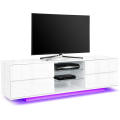 Suporte de TV de canto branco LED popular com armazenamento